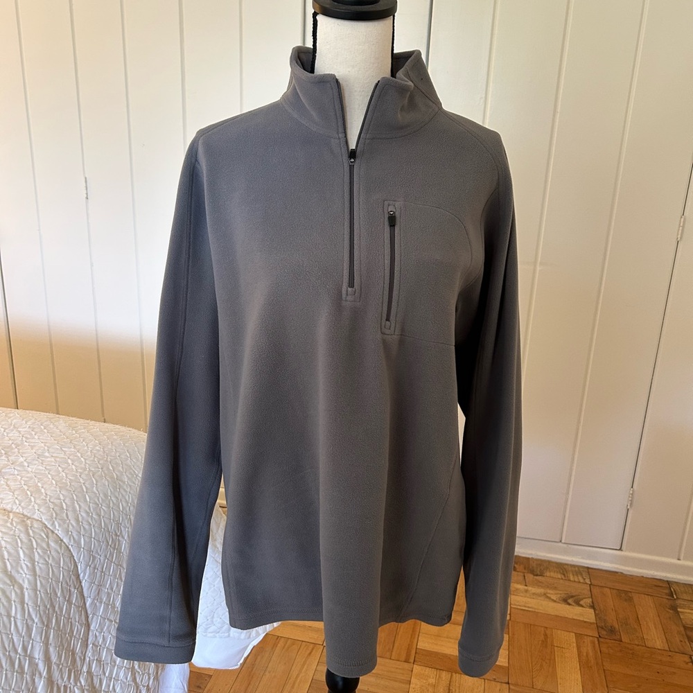 EUC. LL Bean Gray Quarter-Zip Pullover